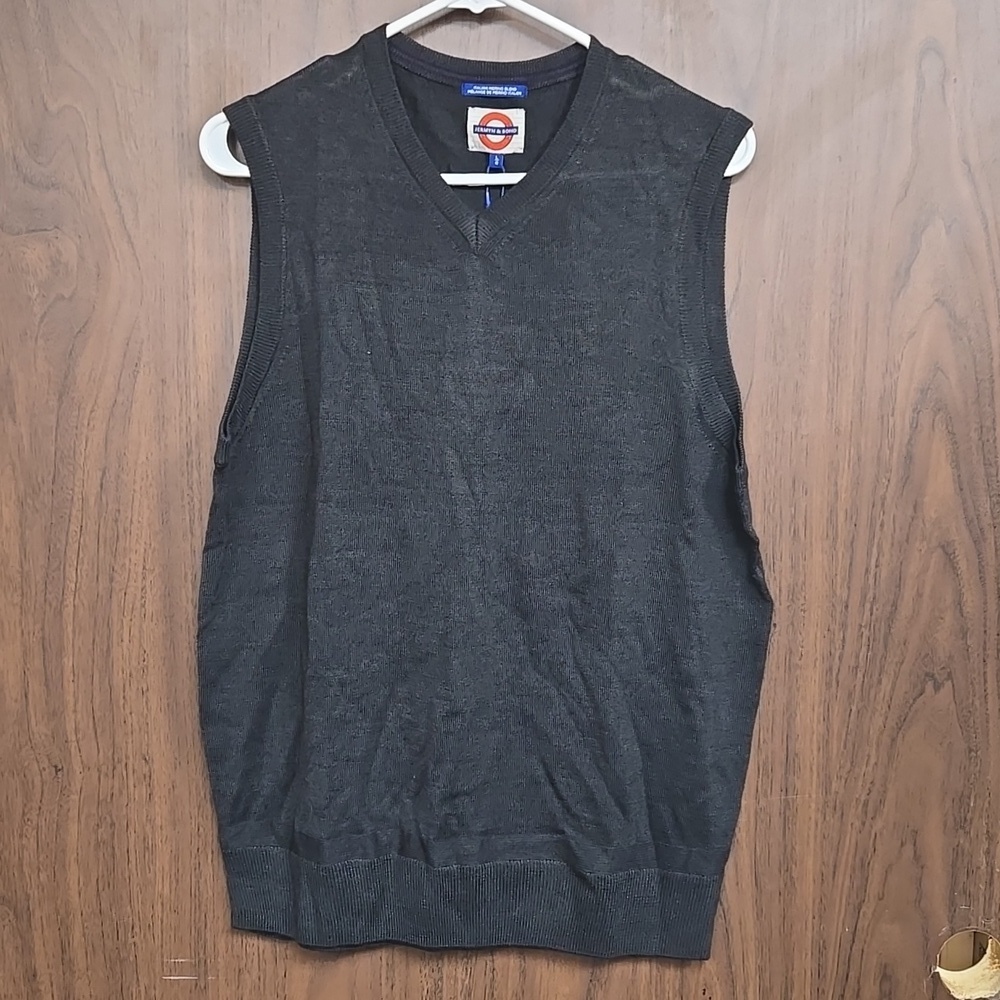 Jermyn & Bond Size L Charcoal Grey Merino Wool Blend Sweater Vest